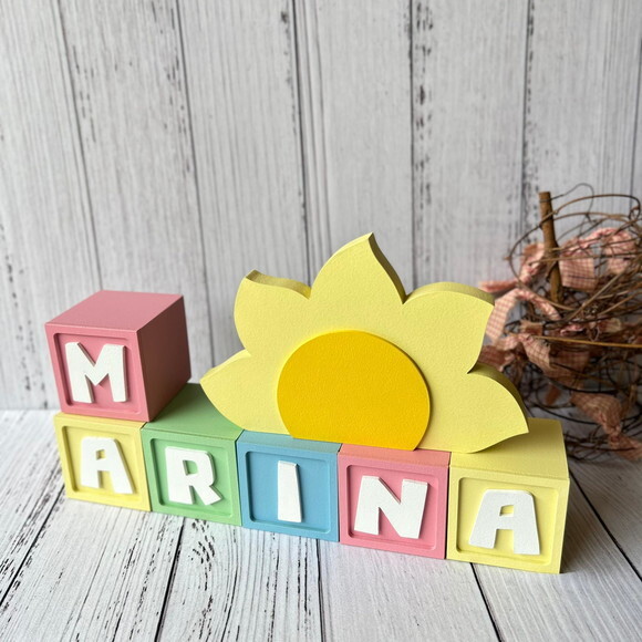 Decoração Bebê - Cubos 6x6cm Candy Ts + Sol