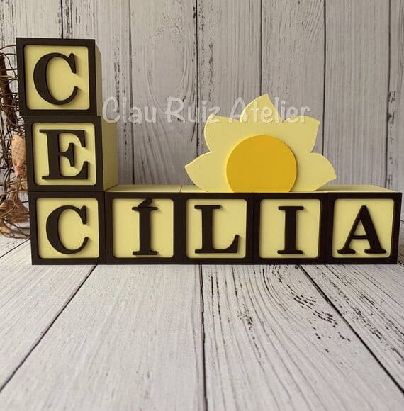 Decoração Bebê - Cubos 6x6cm Candy Ts + Sol