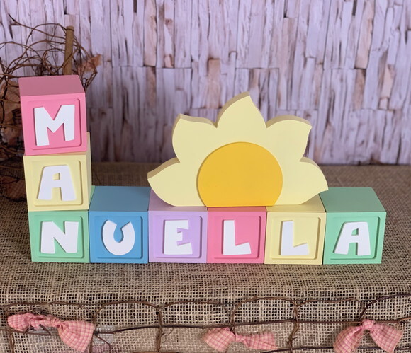 Decoração Bebê - Cubos 6x6cm Candy Ts + Sol