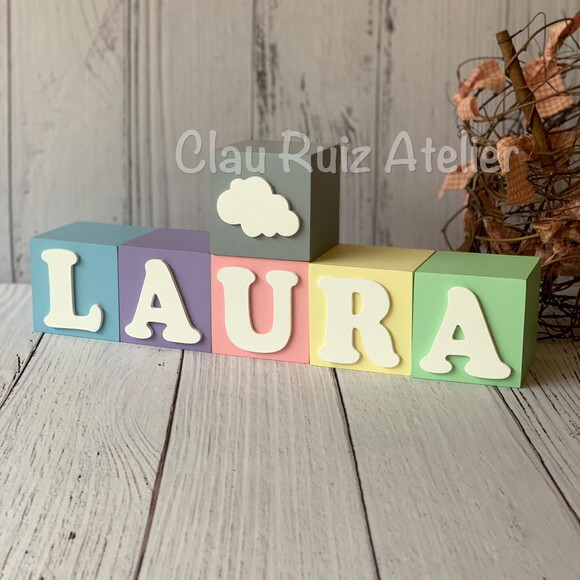 Decoração Bebê - Cubos 6x6cm Linha Ballon