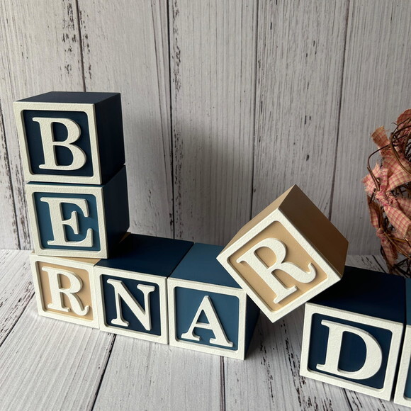 Decoração Bebê - Cubos 6x6cm Nome com Moldura
