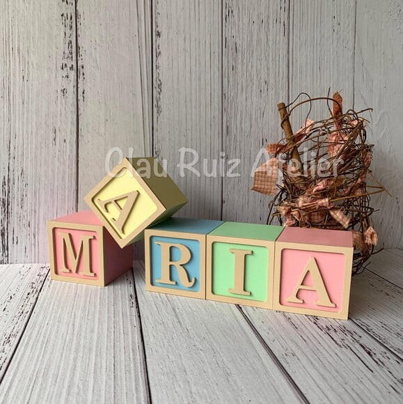 Decoração Bebê - Cubos 6x6cm Tons Terrosos Ts
