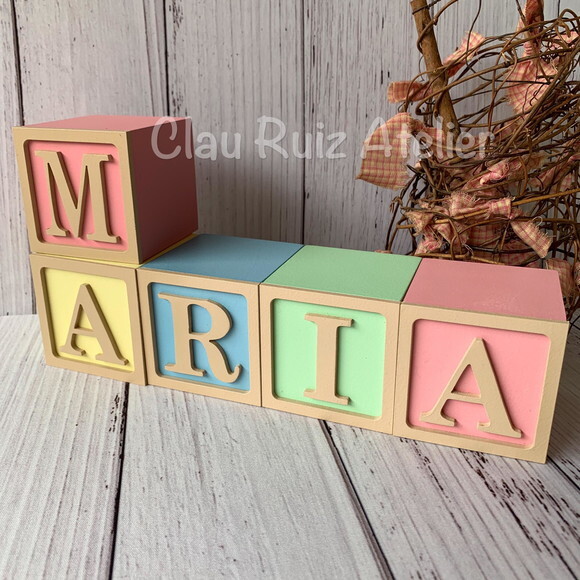 Decoração Bebê - Cubos 6x6cm Tons Terrosos Ts
