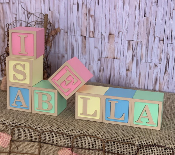 Decoração Bebê - Cubos 6x6cm Tons Terrosos Ts