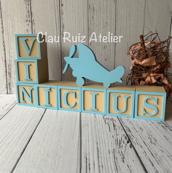 Cubos Decorativos de MDF Personalizados para Quarto de Bebê Tema