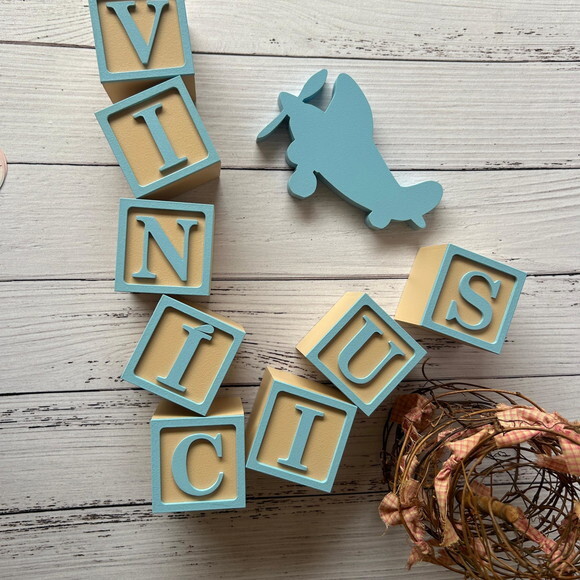Cubos Decorativos de MDF Personalizados para Quarto de Bebê Tema