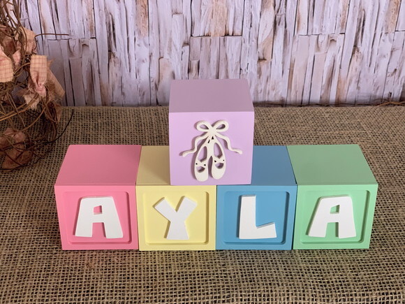 Decoração Bebê - Cubos 6x6cm Ts Candy Colors Bailarina