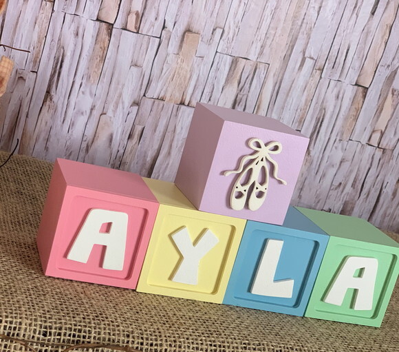 Decoração Bebê - Cubos 6x6cm Ts Candy Colors Bailarina