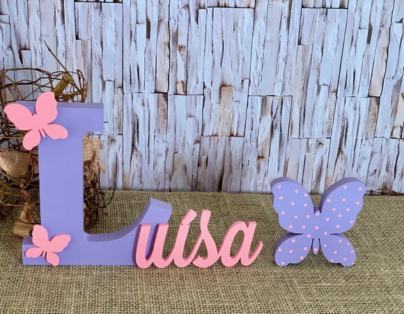 Decoração Bebê - Jardim Encantado - Nome + Borboleta de Mesa