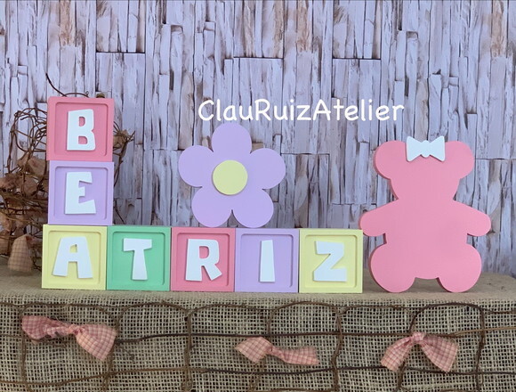 Decoração Bebê Candy Ts + Flor + Urso Ursa