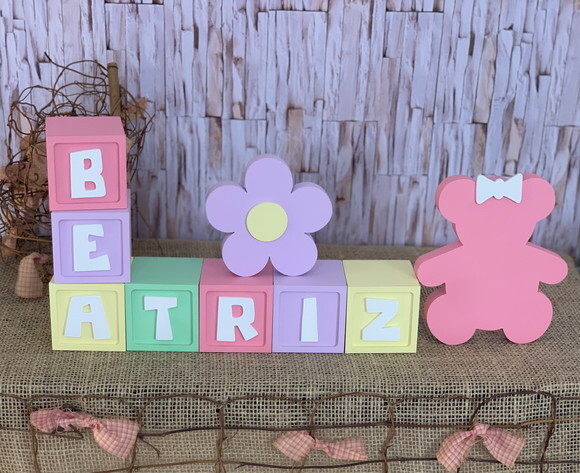Decoração Bebê Candy Ts + Flor + Urso Ursa