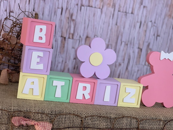 Decoração Bebê Candy Ts + Flor + Urso Ursa