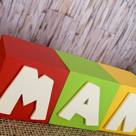 Decoração de Festa Infantil Super Mário Bros Cubos 6x6cm