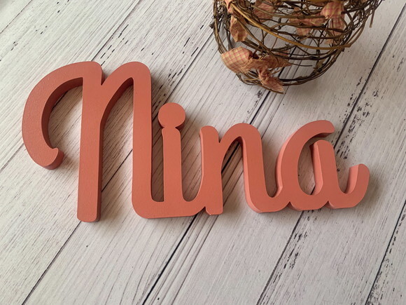 Decoração de Quarto Bebê - Letra Cursiva -nome em mdf