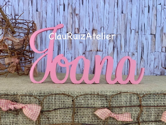 Decoração de Quarto Infantil - Letra Cursiva -nome em mdf