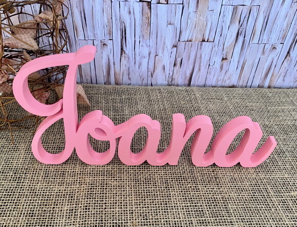 Decoração de Quarto Infantil - Letra Cursiva -nome em mdf