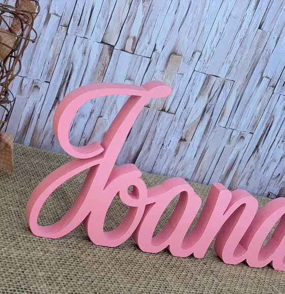 Decoração de Quarto Infantil - Letra Cursiva -nome em mdf