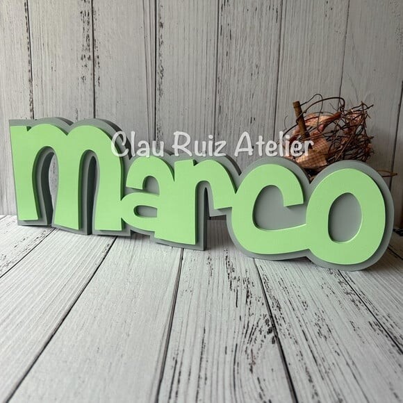 Decoração de Quarto Infantil - Sobreposição Nome em mdf