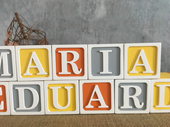 Decoração para Quarto de Bebê - Cubos 6x6cm Ts