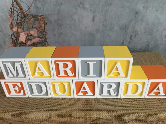 Decoração para Quarto de Bebê - Cubos 6x6cm Ts