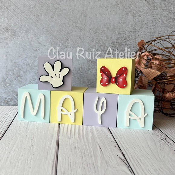 Disney Cubos 6x6cm - Decoração de Festa Infantil e Bebê