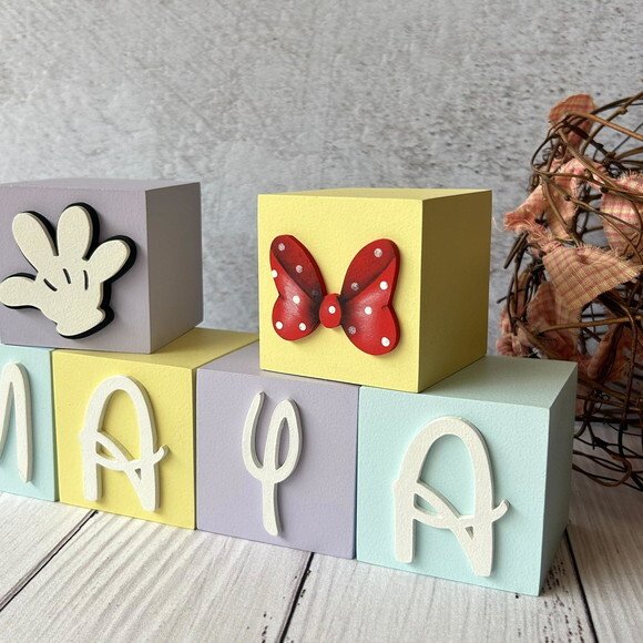 Disney Cubos 6x6cm - Decoração de Festa Infantil e Bebê