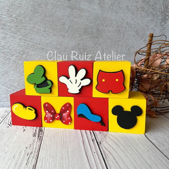 Disney Cubos 6x6cm - Decoração de Festa Infantil e Bebê