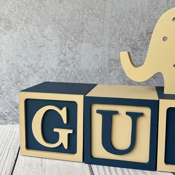 Elefante + Cubos 8x8cm Ts - Decoração Bebê