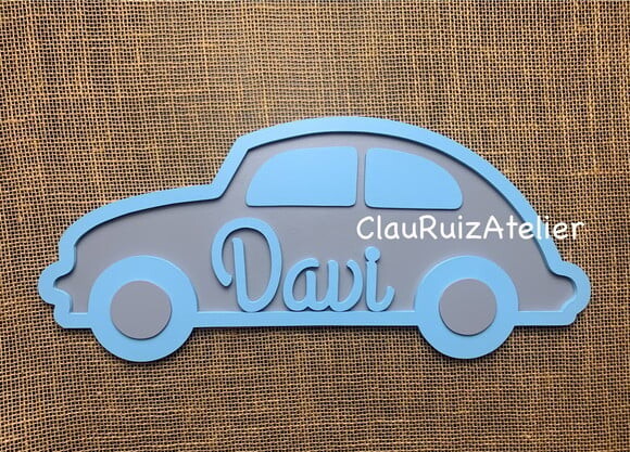 Enfeite de Porta de Maternidade - Decoração Bebê- Fusquinha