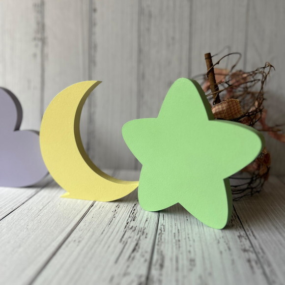 Estrela Lua e Coração Decoração Bebê