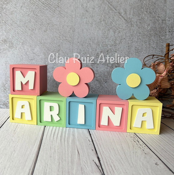 Flores Dupla de Cubos 6x6cm Candy Ts Decoração Bebê