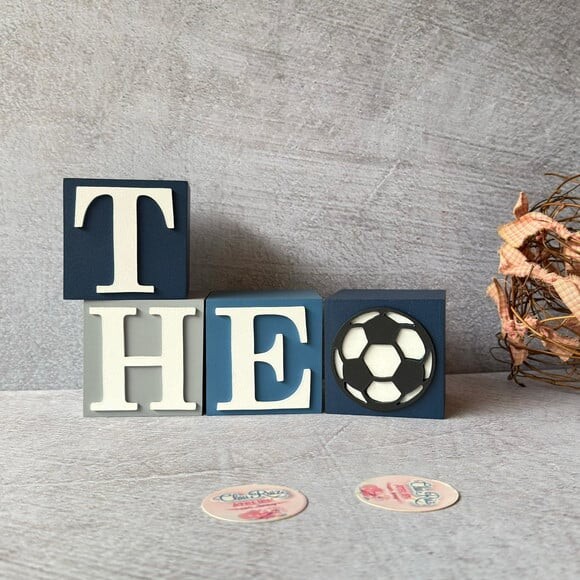 Futebol - Cubos 8x8cm Decoração Bebê