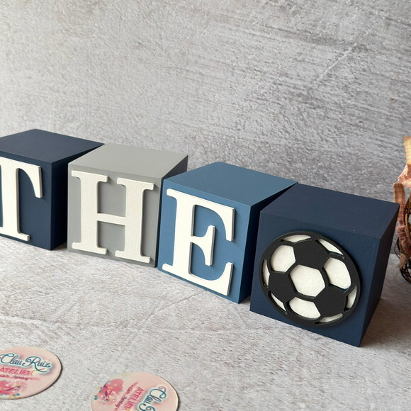 Futebol - Cubos 8x8cm Decoração Bebê