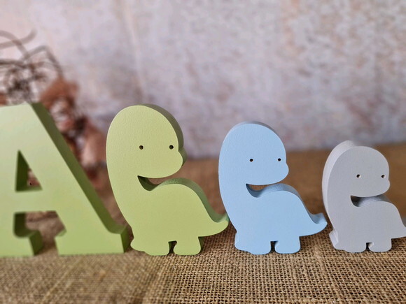 Iniciais com Trio de Dinossauros