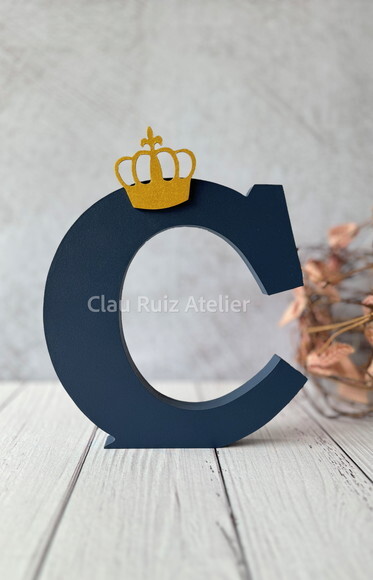 Iniciais do Nome com Coroa Decoração Bebê