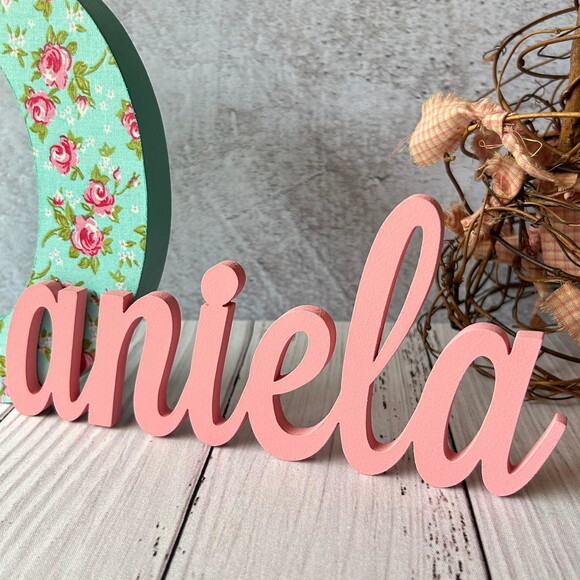 Jardim Encantado -decoração Bebê Nome com Estampa de Tecido