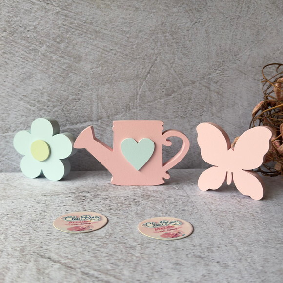Kit Baby Jardim -flor + Borboleta + Regador -decoração Bebê
