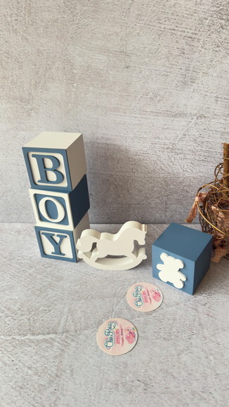 Kit Chá de Revelação Chá de Bebê e Enfeite de Maternidade