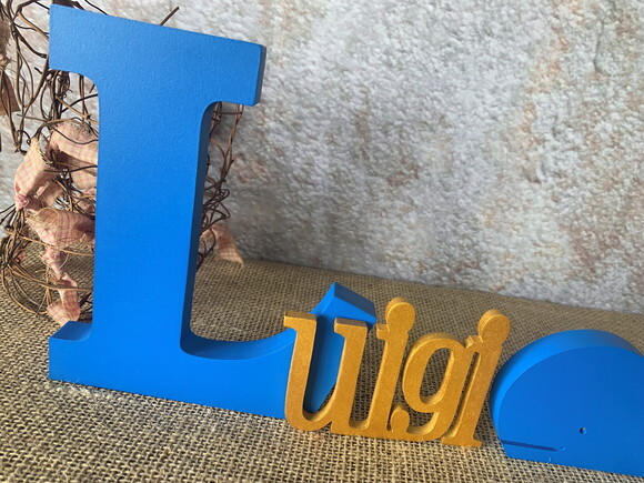 Letras de mdf -nomes 18cm + Baleia