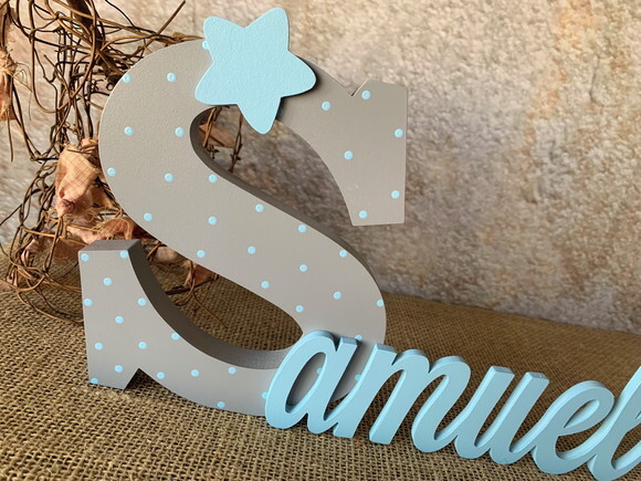 Letras De Mdf -nomes 18cm + Estrela