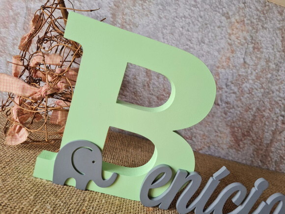 Letras de MDF -Nomes 18CM ELEFANTE