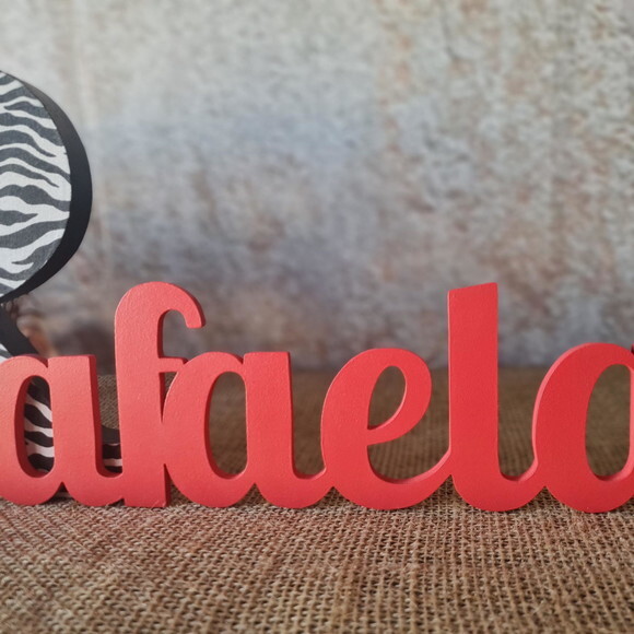 Letras De Mdf -nomes 18cm Laço