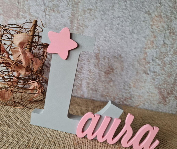 Letras de MDF -Nomes 18CM ESTRELA