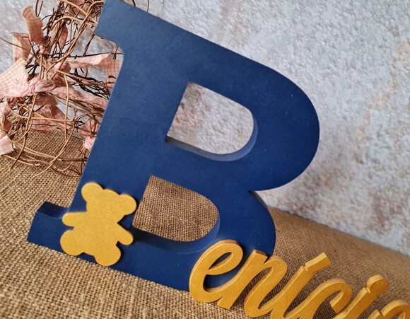 Letras de MDF -Nomes 18CM URSO