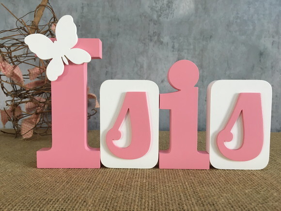 Letras de mdf -nomes Blocos Borboleta