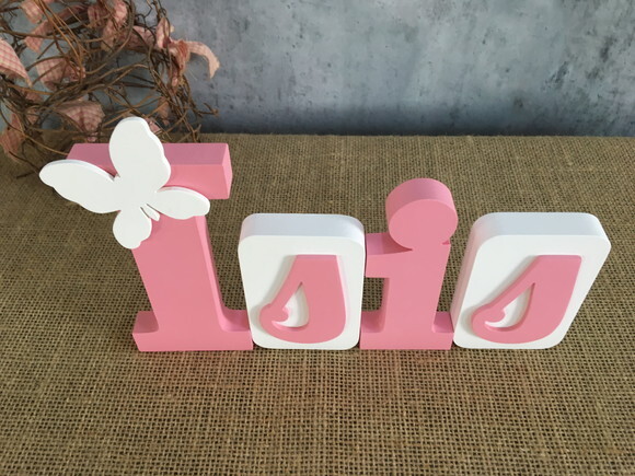 Letras de mdf -nomes Blocos Borboleta