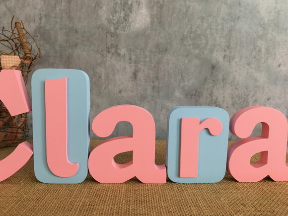 Letras de MDF -Nomes Blocos Borboleta