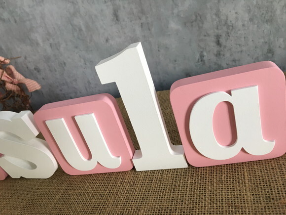 Letras de MDF -Nomes Blocos Borboleta