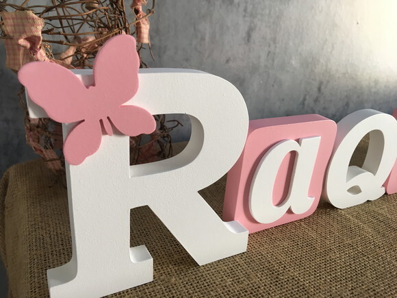 Letras de MDF -Nomes Blocos Borboleta