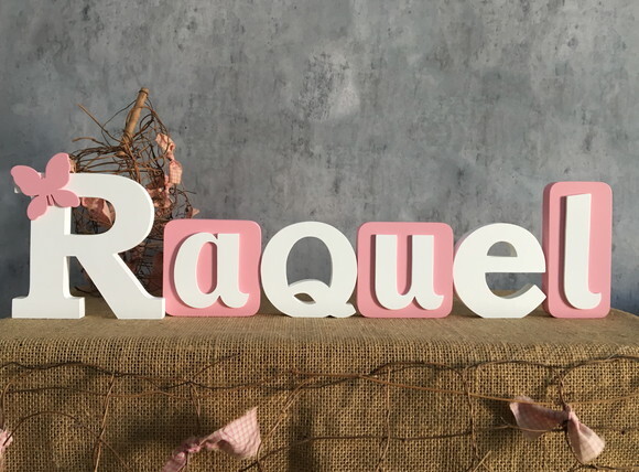 Letras de MDF -Nomes Blocos Borboleta